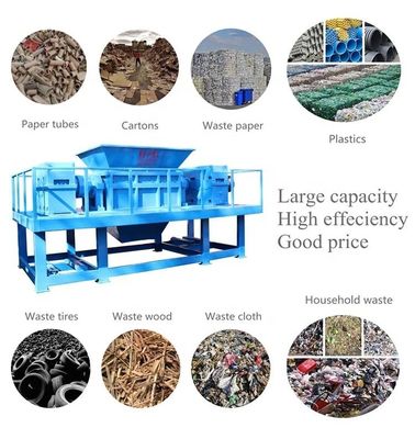 Пластиковая деревянная мелкая сумка Автомобильный стальной дробилки Shredder с двуствольными лезвиями и ножами