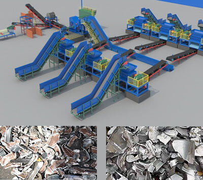 Скрап Металл Двойной вал Shredder Лучший выбор для отходов литья Алюминий латунь Железо