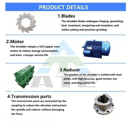 380V/50HZ напряжение радиальная шина шредер машина для обращения с пластиковыми и металлическими отходами